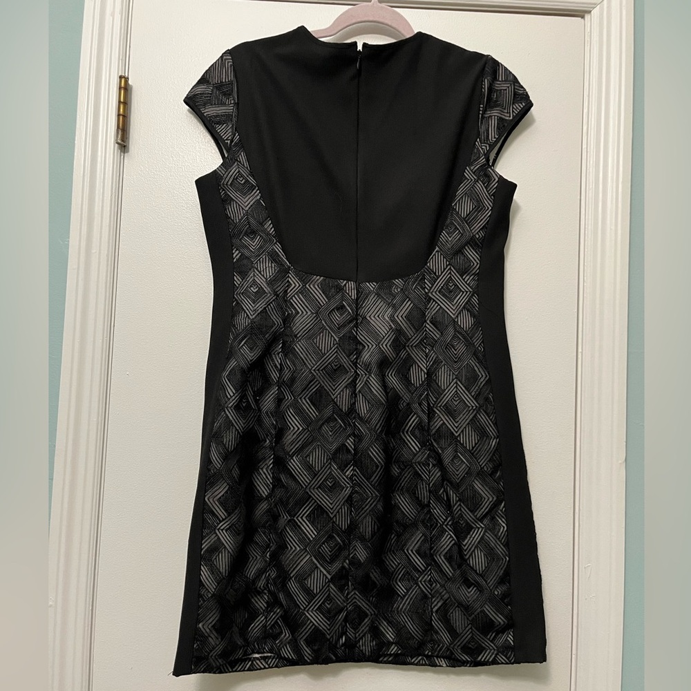 Essentiel  Antwerp Black Silk Cotton Blend Patterned Mini‎ Dress Sz. M - Picture 3 of 12